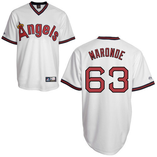 Nick Maronde #63 Youth Baseball Jersey-Los Angeles Angels of Anaheim Authentic Cooperstown White MLB Jersey
